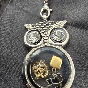 Silver and Gold Owl Pendant Necklace